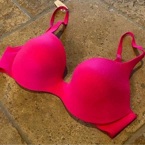 NWT~VICTORIA’S SECRET Hot Pink Lined Demi Underwire Padded Bra Size 34C - Picture 2 of 6